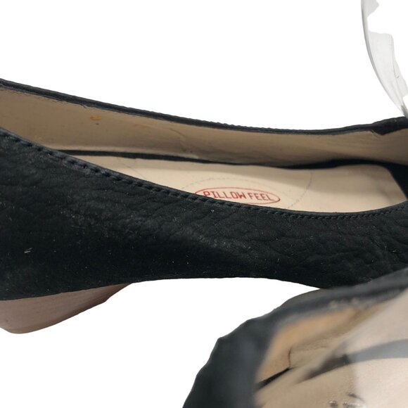 Amalfi by Rangoni Black Peep Toe Wedge Heels Size 6 - Picture 5 of 9